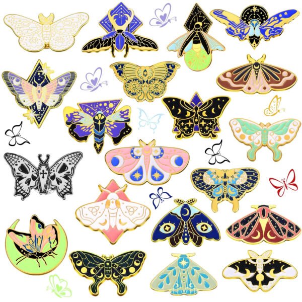 Butterfly insect enamel pins