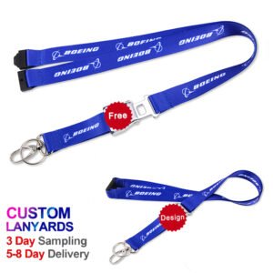 Wholesale Customised Personalized Logo Silk Screen Printing Aviation Neck Strap Lanyard