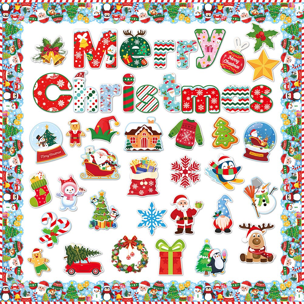 Christmas-themed sticker designs